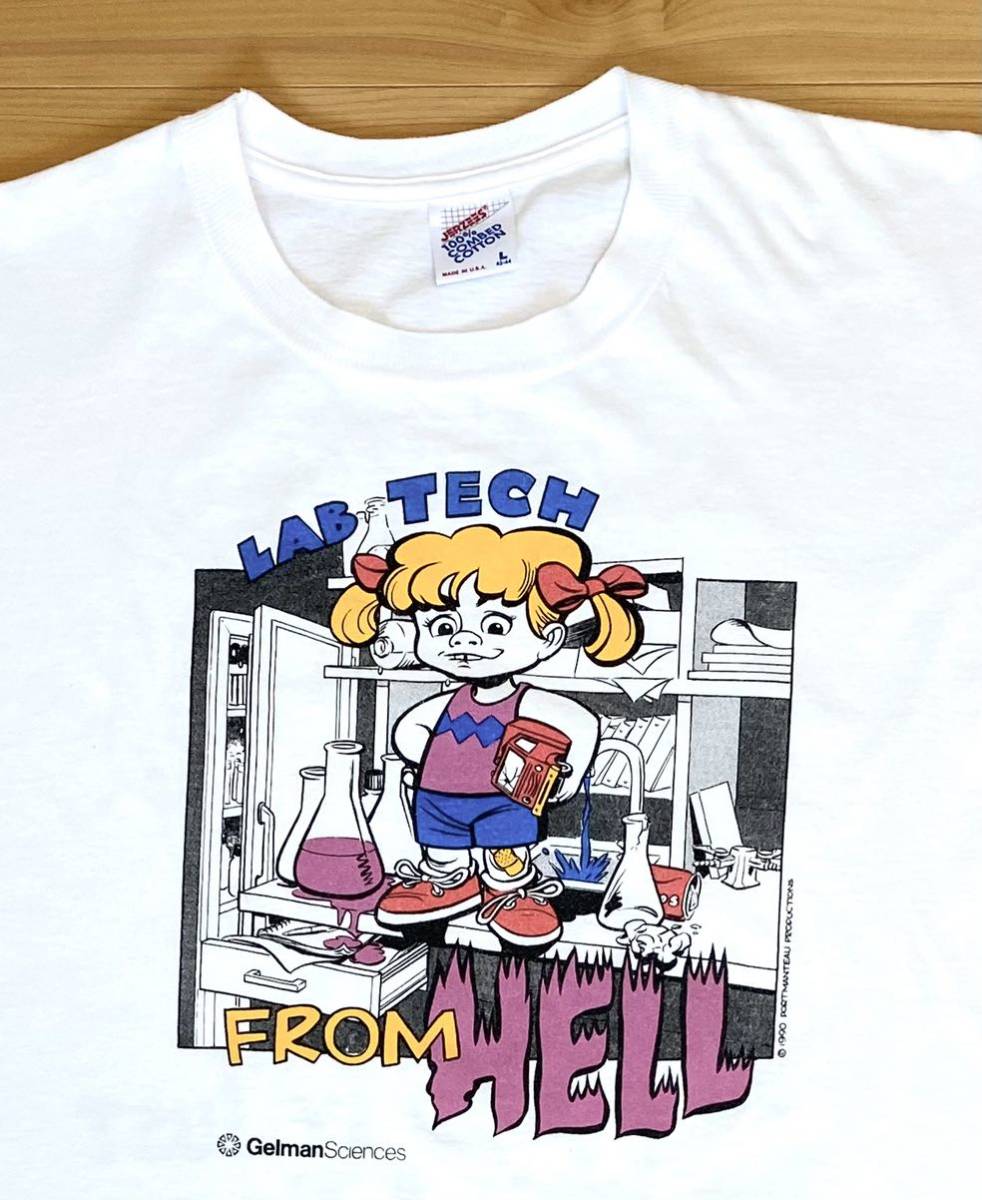 ★90s JERZEES LAB TECH FROM HELL Tシャツ SizeL USA製 ビンテージ★_画像1