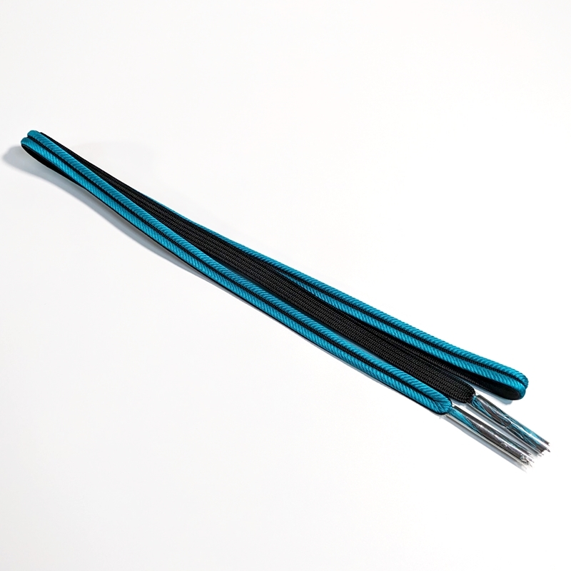 ターコイズブルー 黒 コンビ リバーシブル 帯締め【翠嵐工房】