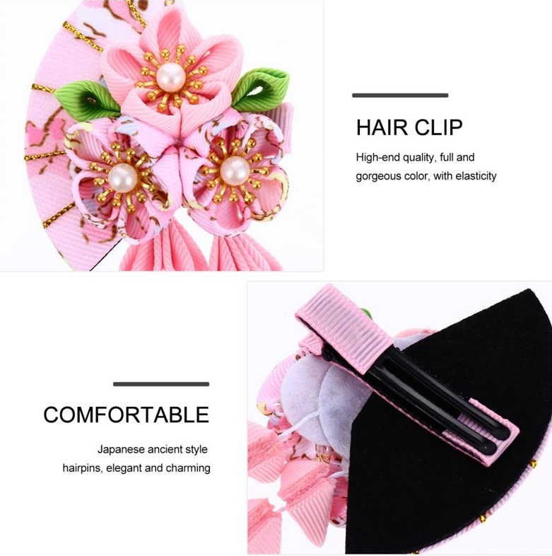 # новый товар # "Семь, пять, три" [ розовый ] японский стиль украшение для волос кнопка, ручка настройки умение . глициния вниз . останавливать ручной работы аксессуары для волос 