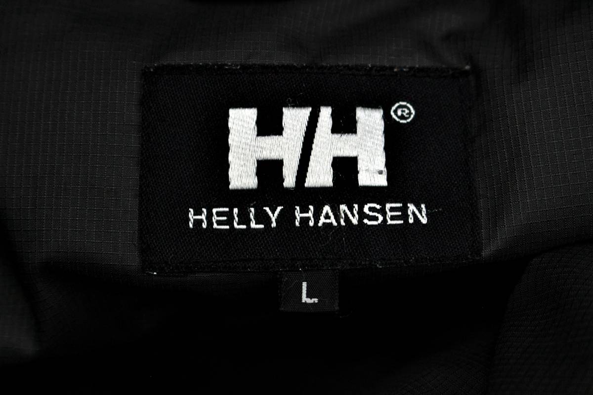 J084　ヘリーハンセン　Helly Hasen　ワンポイント　ダウンジャケット　ゴールドウイン　サイズL　グレー　メンズ_画像4