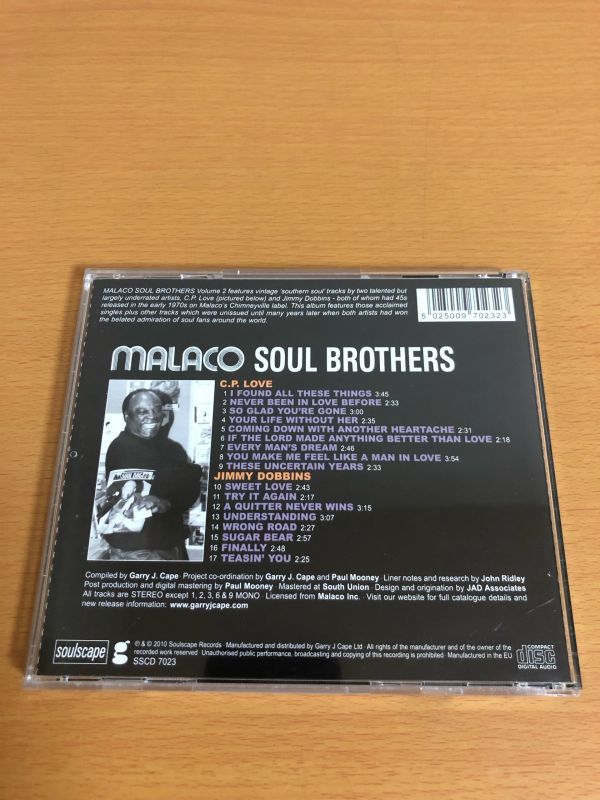 【送料160円】malaco soul brothers volume 2 featuring C.P.LOVE and JIMMY DOBBINS マラコ・ソウル・ブラザーズ SSCD7023の画像2