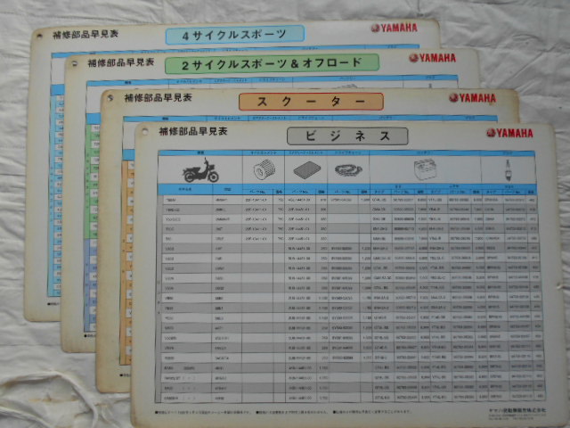 YAMAHA 1999年 旧車 補修部品番号早見表シート 4枚 _画像4