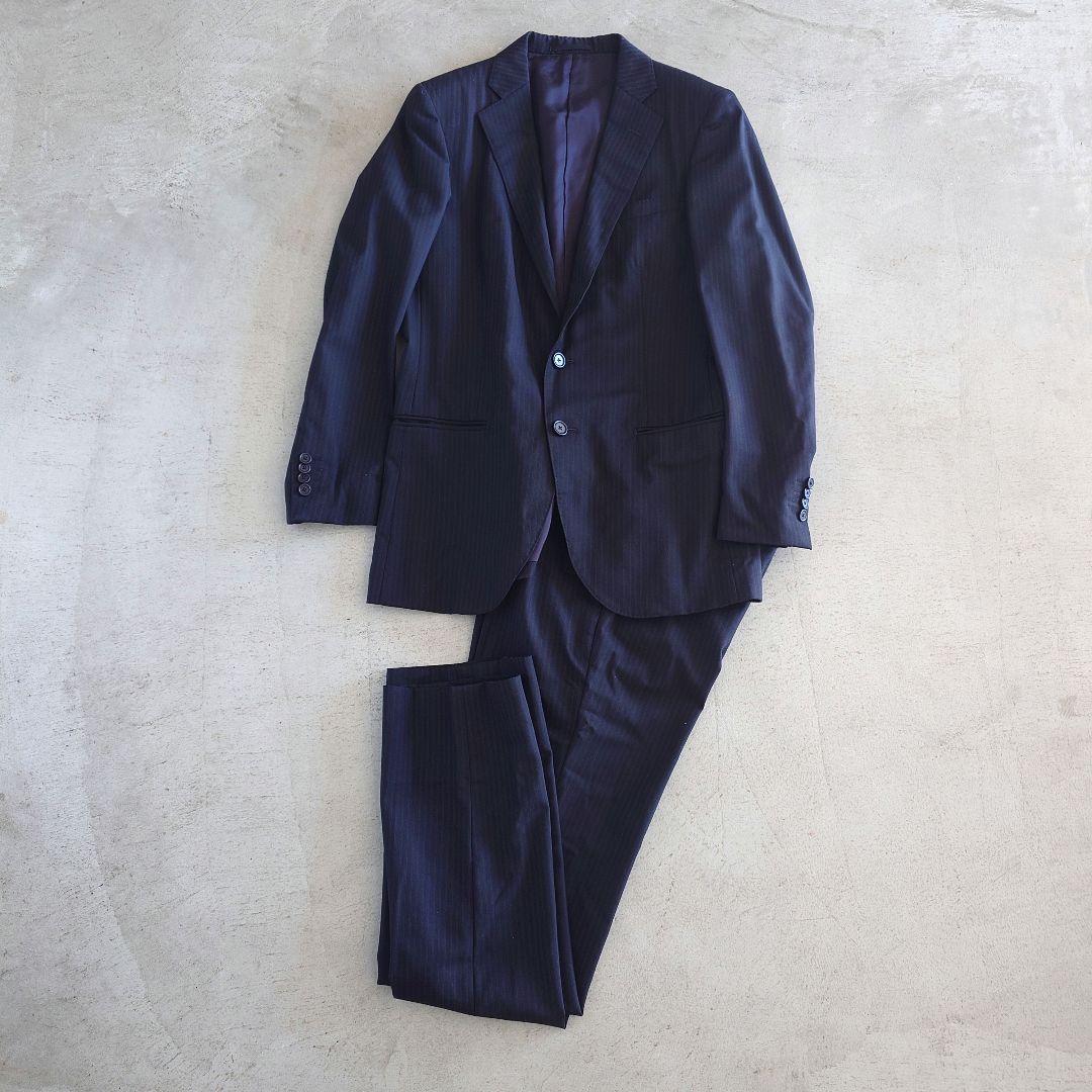 ships Ships Shadow stripe suit 46 setup jacket made in Japan all season business ceremonial occasions 