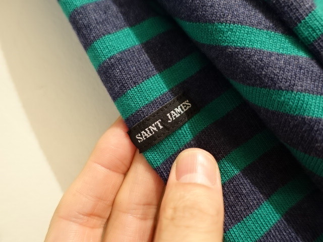 * St. James border cut and sewn green × gray navy size M USA38