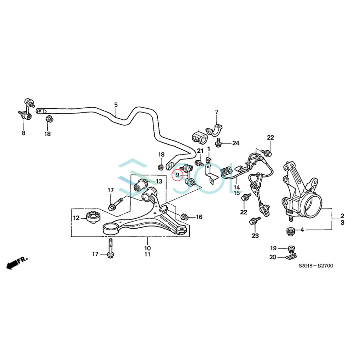 ホンダ ストリーム アルマス(RN1 RN2 RN3 RN4) インテグラ(DC5) フロント スタビリンク ナット付 左右セット 51321-S5A-003 51320-S5A-003_画像2