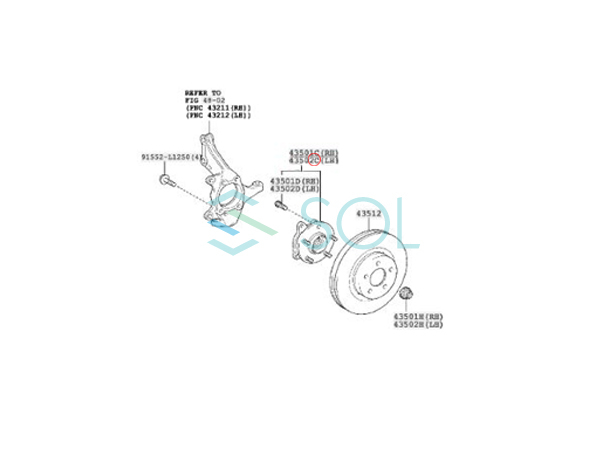 トヨタ ハリアー(ZSU60W ZSU65W) フロント ハブベアリング ボルト付 左右共通 43550-28030 出荷締切18時_画像5