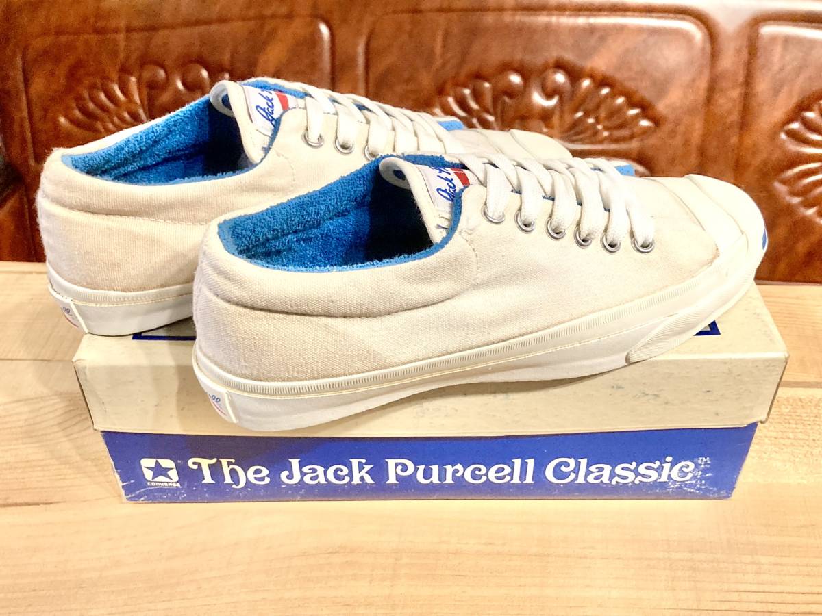 ★☆80s!USA!希少レア!!converse JUCK PURCELL CLASSIC 白/青 6.5 25cm コンバース ジャックパーセル クラシック デッド ビンテージ 239★_画像2