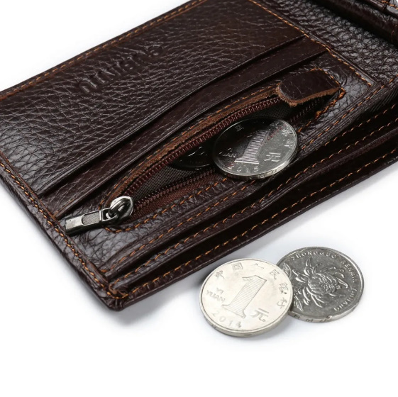 Gubinu メンズ 本革 財布 コインポケット付き 高品質 レザーウォレット 二つ折財布_画像4