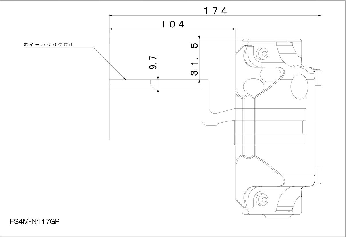 Project Mu プロジェクトミュー ブレーキキャリパーキット FS4M 324x30mm フロント用 スカイライン ECR33 H5.8～H10.5 対向_画像3