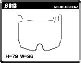 ACRE アクレ ブレーキパッド ダストレスリアル フロント用 Sクラス (W220) S600 ロング 220176 H14.11～H18.4 FR 5.5L フロント8pot_画像2