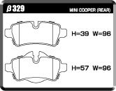 ACRE アクレ ブレーキパッド ZZC リア用 R57 クーパー コンバーチブル RF16 H20.10～H28.8 FF 1.6L_画像2