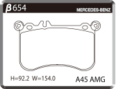 ACRE アクレ ブレーキパッド フォーミュラ800C フロント用 GLAクラス (X156) GLA45 AMG 4マチック 156952 H26.5～R2.6 4WD 2.0L_画像2