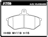 ACRE アクレ ブレーキパッド ZZC フロント用 ゴルフ (2) GTi 16V 19PL S61～H3.10 FF 1.8L フロントΦ256-t20mm_画像2