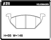 ACRE アクレ ブレーキパッド ユーロストリート フロント用センサー付 ゴルフ (6) TSI 1KCBZ 1KCAX 1KCAV H21.4～H25.5 FF 1.2/1.4L_画像2