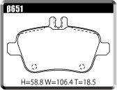 ACRE アクレ ブレーキパッド リアルレーシング リア用 GLAクラス (X156) GLA250 4マチック 156946 H26.5～R2.6 4WD 2.0L_画像2