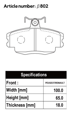 ACRE アクレ ブレーキパッド フォーミュラ700C フロント用 309 GTI 10DK 3DF H1.9～H6.2 FF_画像2