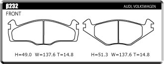 ACRE アクレ ブレーキパッド フォーミュラ800C フロント用 ジェッタ (2) GT 16V S63～H4.4 1.8L フロントKelseyHayes_画像2