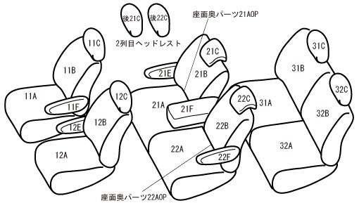 Bellezza ベレッツァ シートカバー セレクション デリカ D:5 CV4W CV5W H20/1～H22/12 8人乗 G/C2-G(各パワーパッケージ/ナビパッケージ他_画像2