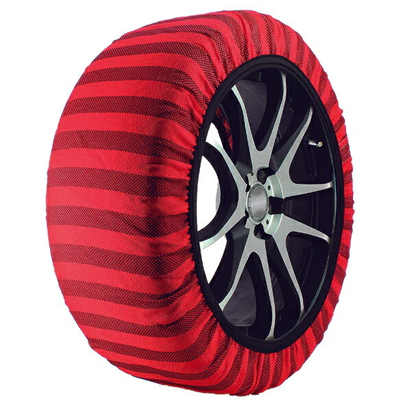 ISSE イッセ スノーソックス クラシックモデル タイヤサイズ205/50R16に対応 標準タイプ レッド (サイズ62/2個入り) 布製タイヤチェーン
