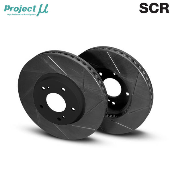 Project Mu プロジェクトミュー ブレーキローター SCR ブラック フロント用 ランサーエボリューション9 CT9A H17.3～ GSR Brembo_画像1