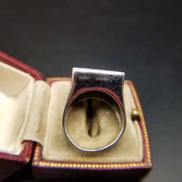  square cut 925 silver Vintage ring silver ring engraving sig net Vintage 