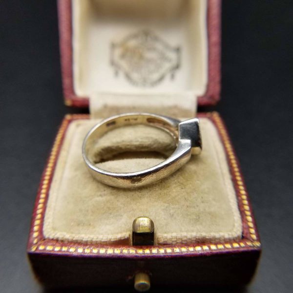 ラインストーン ティアドロップ 925 シルバー 米国 アールデコ ヴィンテージ リング 銀 指輪 彫金 ビンテージ S144_画像7