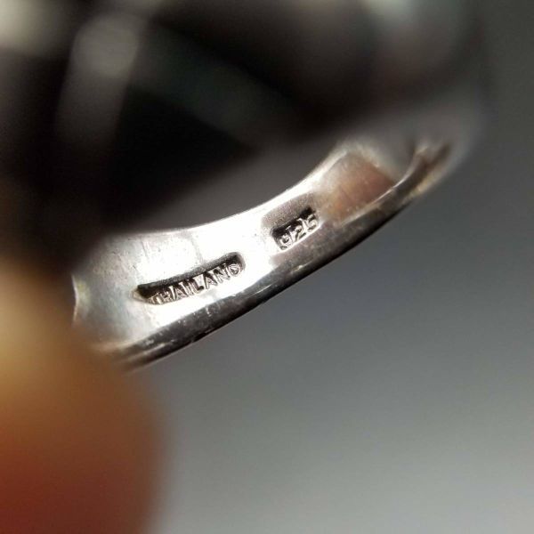 925シルバー ダイヤカット ラインストーン アールデコ ヴィンテージ リング 銀 指輪 彫金 ビンテージ いぶし銀 S159_画像6