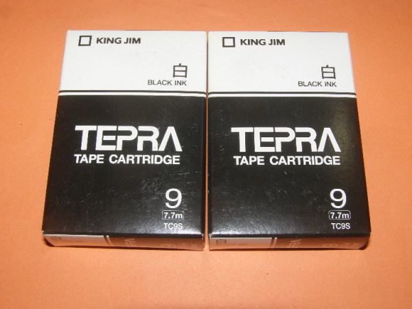 【TRシリーズ専用/２本組】☆KINGJIM TEPRA TC9S (9mm幅・白テープ・黒文字/送料：185円～)_画像1