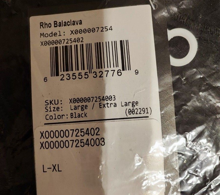 アークテリクス ロー バラクラバ Rho Balaclava ブラック L-XL-