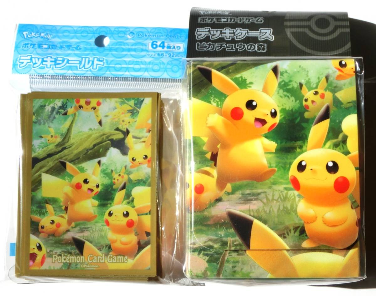 ポケモンカード ピカチュウの森 デッキシールド スリーブ デッキケース セット 新品未開封_画像1