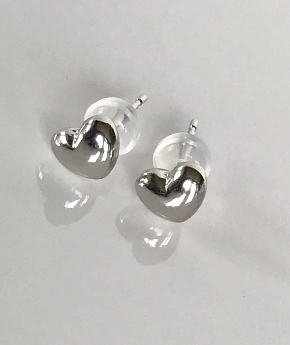  platinum earrings Heart earrings 4mm Heart type 
