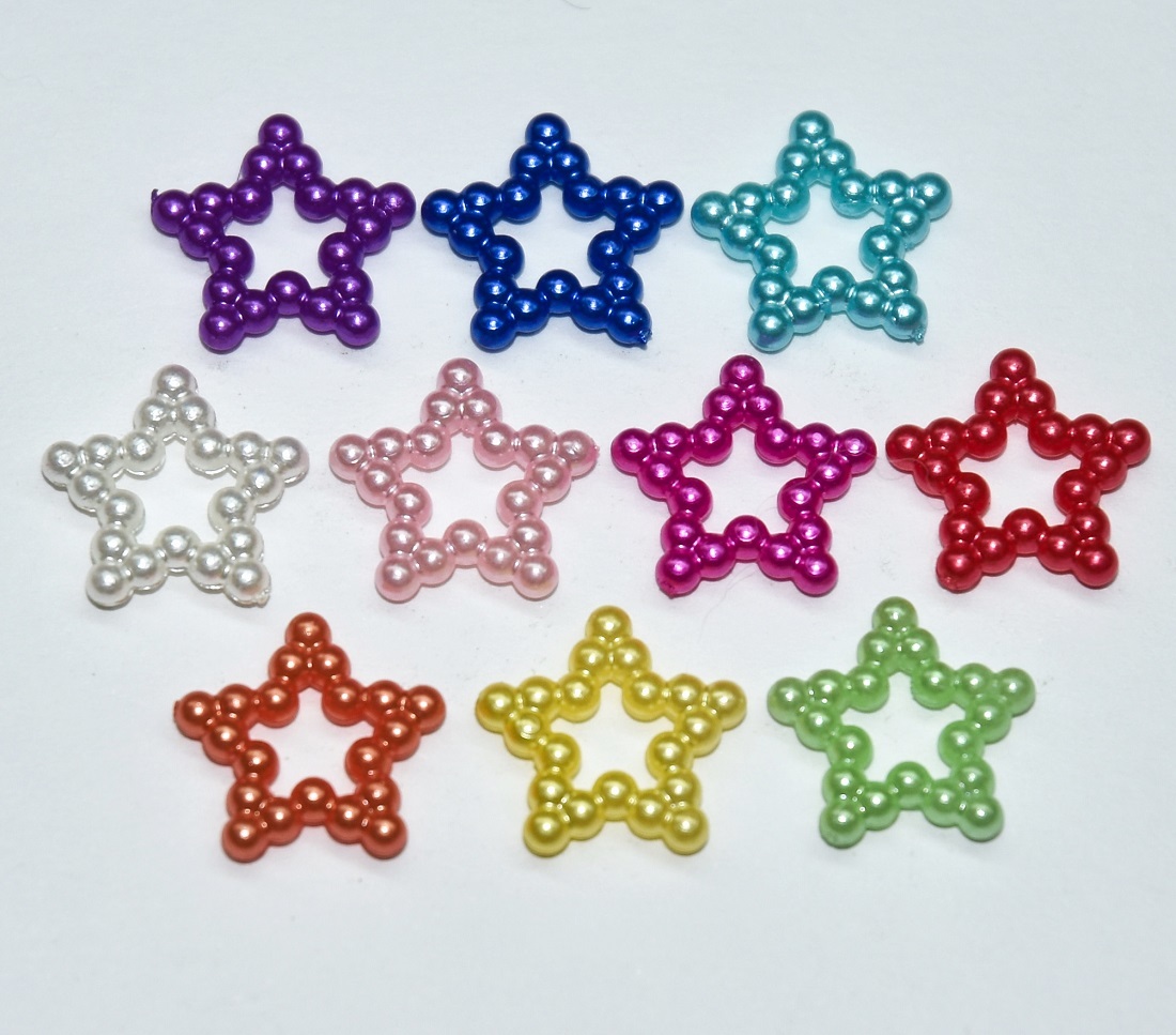 * free shipping *12 millimeter star parts *10 color 50 piece * deco parts *W49