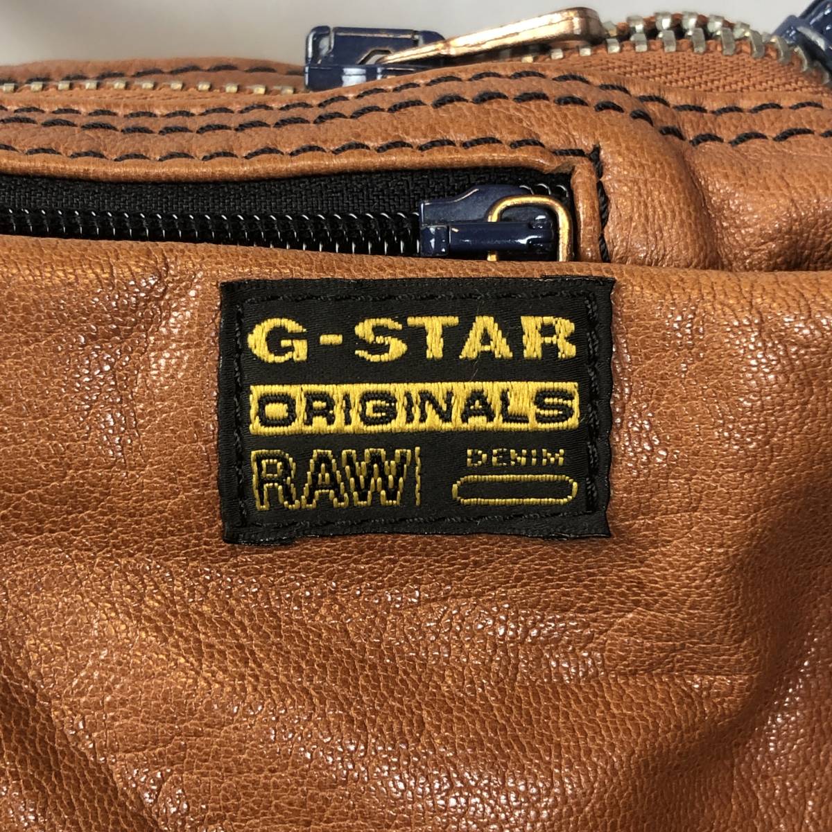 即決★G-STAR RAW★ジースターロゥ ビジネスバッグ メンズ レザー 革製 茶系 キャメル A4可 通勤 旅行 大容量 トートバッグ バッグ 鞄 B004_画像9