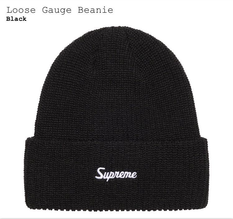 23fw Supreme Loose Gauge Beanie Black 黒 ビーニー ニットキャップ ニット帽 シュプリーム_画像1