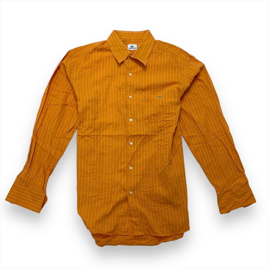 Рубашка Lacoste с длинным рукавом полоска Lacoste Старая одежда Мужчина бесплатно карман грудь одно очко логотип вышивки