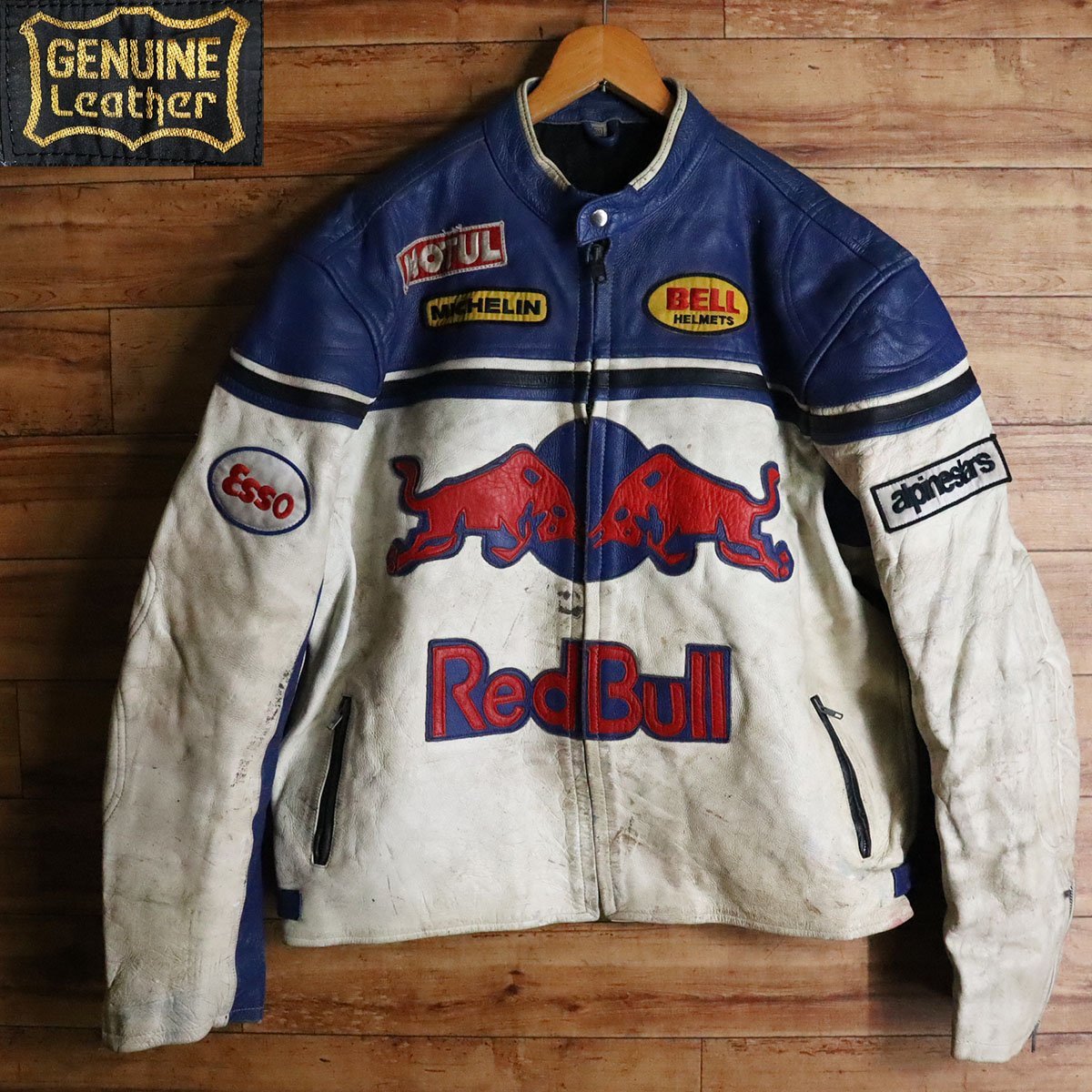 $6S/s6.8-4 Red Bull レッドブル レーシングジャケット 本革 レザー