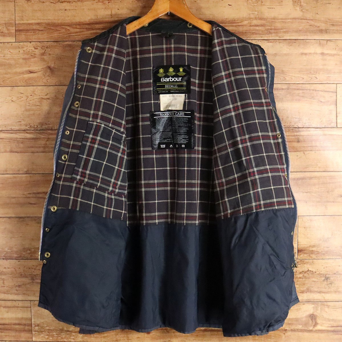 $5T/R10.24-5　90s　イギリス製　Barbour　バブアー　BEDALE　ビデイル　オイルドジャケット　オイルジャケット　3ワラント　C46_画像8