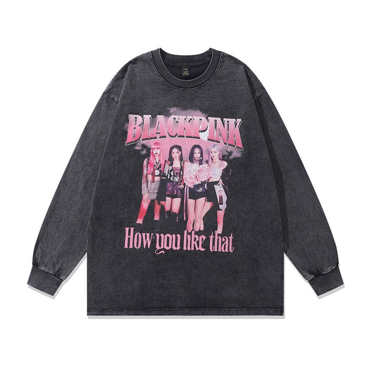 BLACKPINK ブラックピンク ロンT 長袖Tシャツ　ブラック　XL