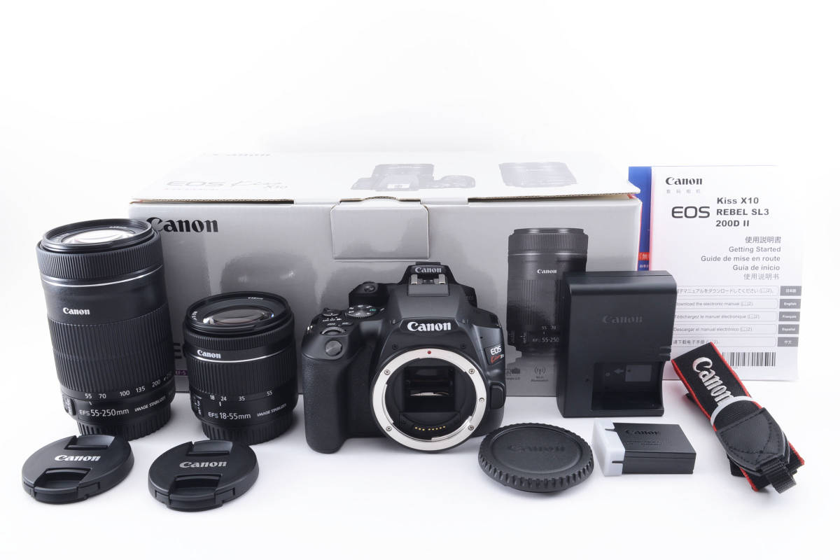 Canon EOS Kiss X10 ZOOM LENS EF-S 55-250mm 1:4-5.6 IS STM 18-55mm