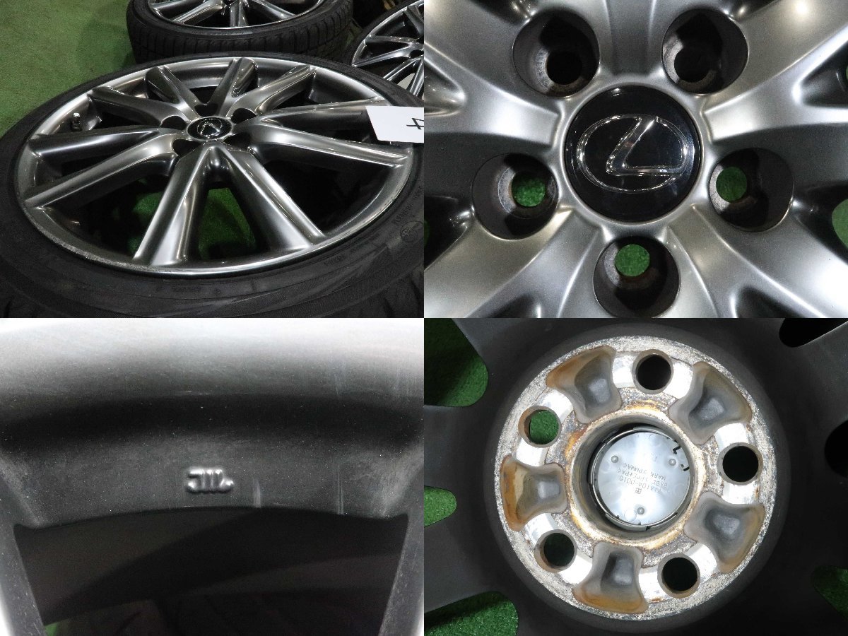 4本 レクサス GS 純正 19インチ ホイール 8J +45 5H PCD114.3 スタッドレス ヨコハマ アイスガード IG60 IG70 235/40R19 10系 LEXUS 平面座_画像6