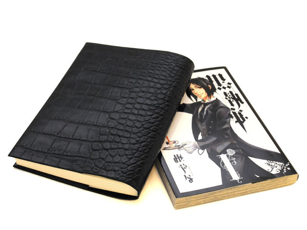  free shipping *. repairs .... recycle leather . made book cover *B6 size * black ko type pushed . black 