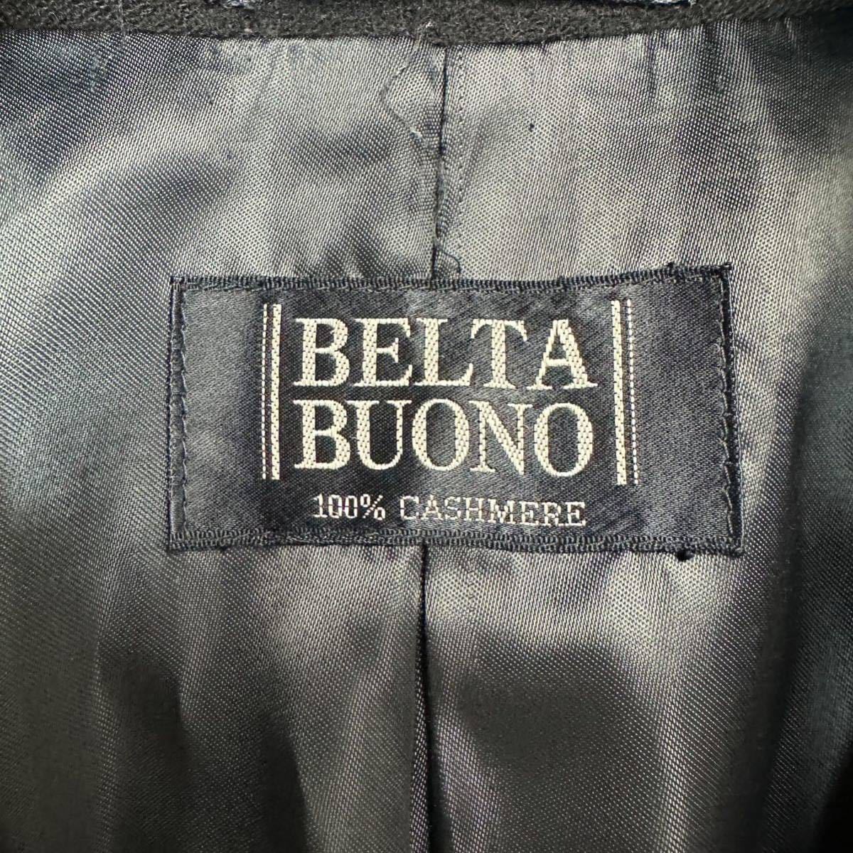 ベルタボーノ 【極上の滑らかさ】 BELTA BUONO ステンカラーコート カシミヤ100% 実寸XL相当 ブラック センターベント_画像7