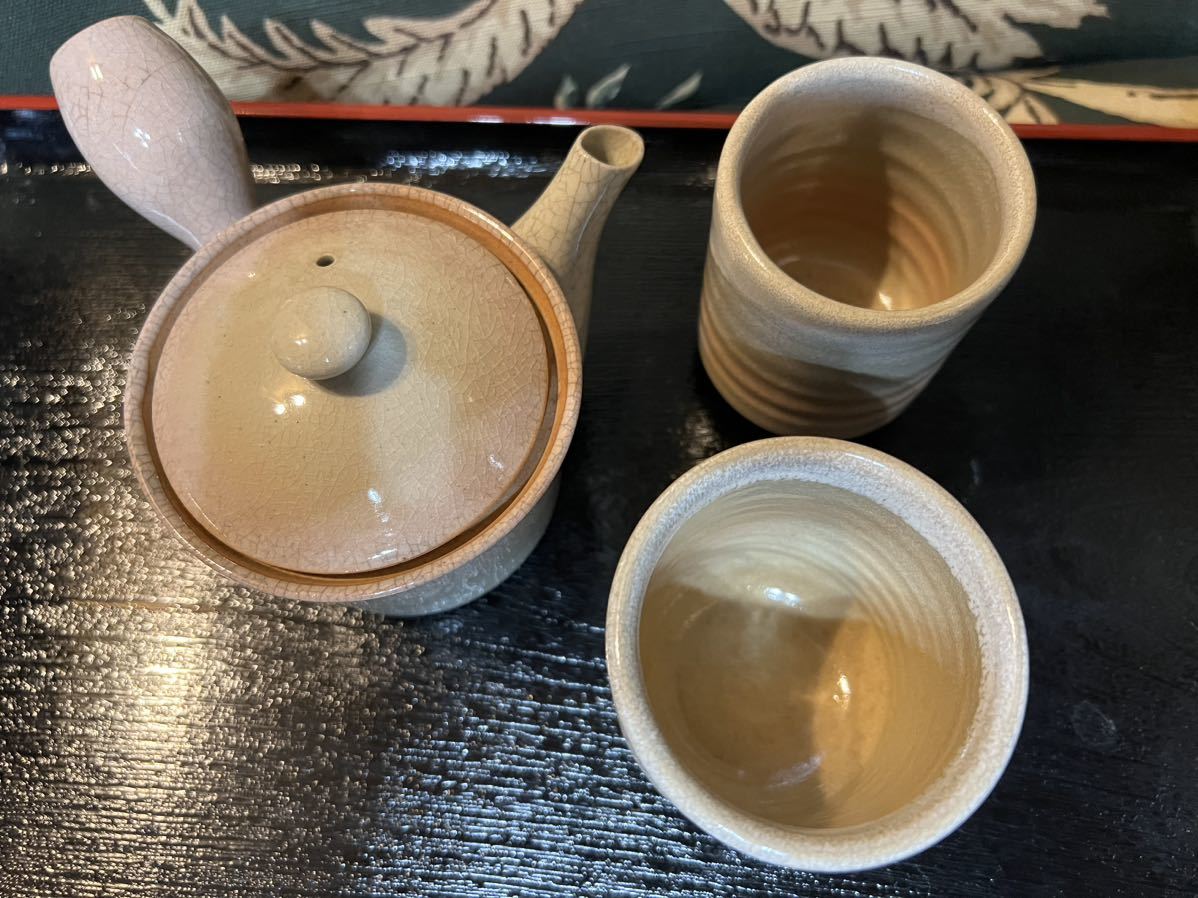 萩焼 急須 夫婦 茶碗 セット 食器 皿 茶道具 骨董品 昭和レトロ 山口_画像7