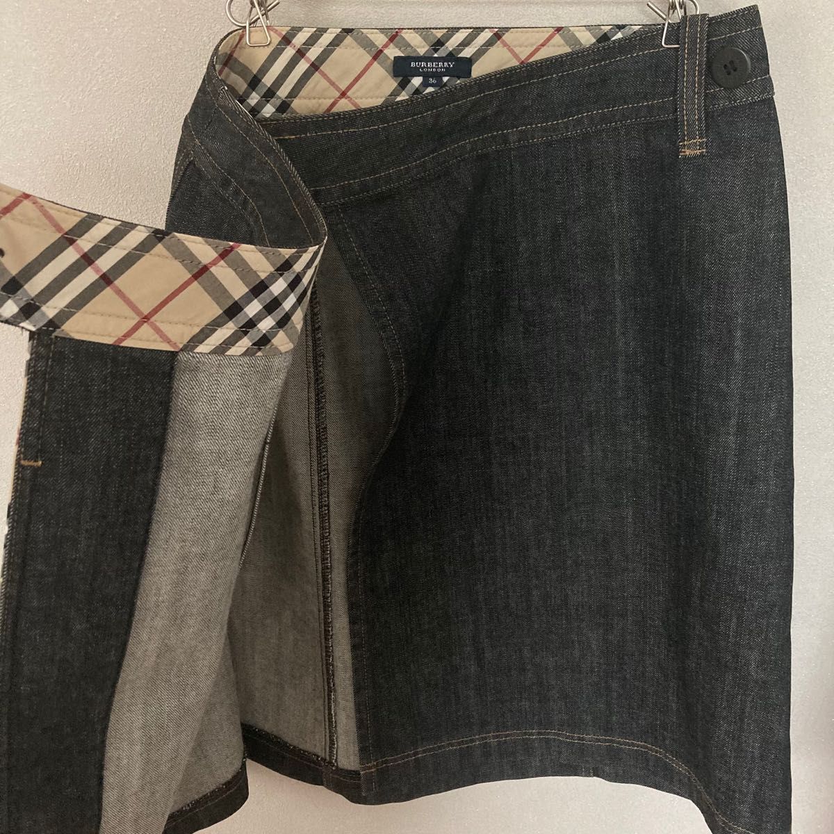 BURBERRY LONDON バーバリー ロンドン デニム巻きスカート 36 BURBERRY LONDON バーバリー ロンドン デニム巻きスカート 36