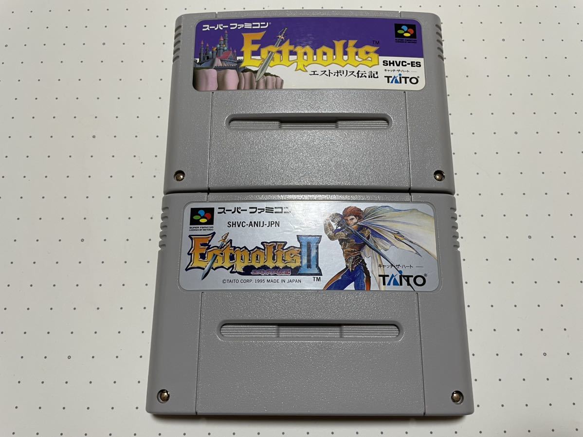 ☆SFC レア 希少 美品 Estpolis エストポリス伝記 Ⅰ Ⅱ 1 2 セット TAITO タイトー RPG ☆動作確認済 端子・除菌清掃済 同梱可