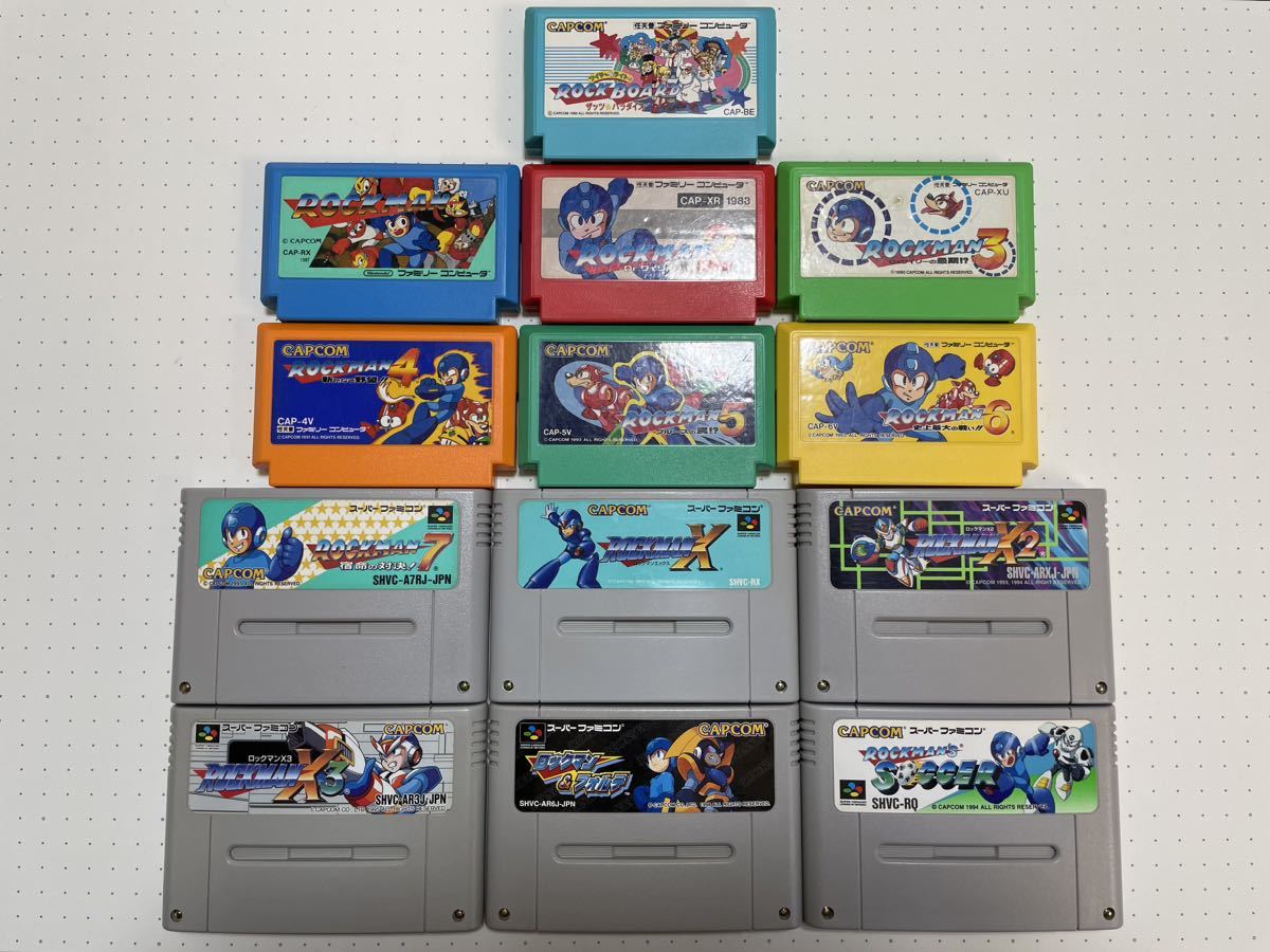 ☆FC SFC レア 希少 美品 ROCKMAN ロックマン 1 2 3 4 5 6 7 X X2 X3 フォルテ ボード サッカー セット FFマーク ☆動作確認済 端子清掃済