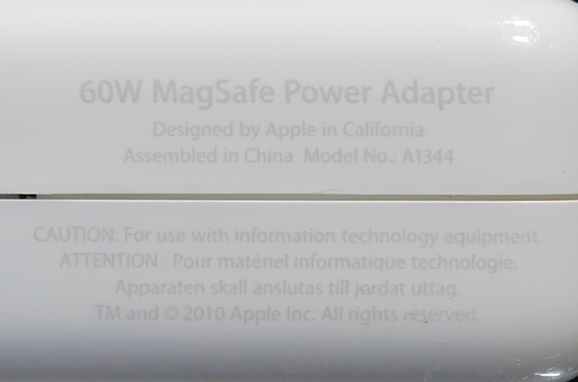 Apple A1344 Magsafe Power Adapter 60W 16.5V 3.65A 新品プラグケーブル付き_画像2