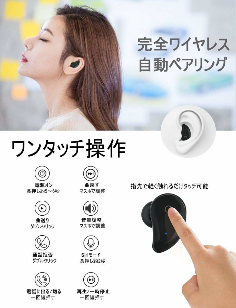 【新1日元】耳機藍牙2000毫安充電盒無線麥克風免提通話配對防水iPhone安卓點文摘 原文:【新品 1円】イヤホン Bluetooth 2000mAh 充電ケース ワイヤレス マイク ハンズフリー通話 ペアリング 防水 iPhone Android ポイント消化