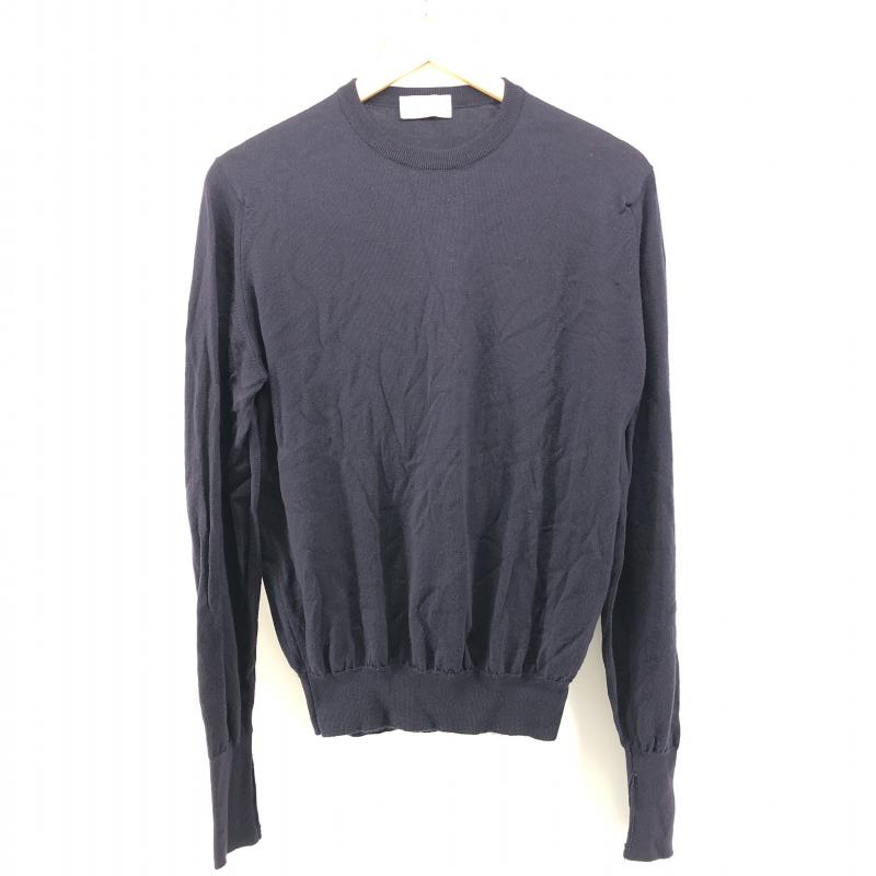 【中古】JOHN SMEDLEY メリノウールニット S ネイビー　ジョンスメドレー[240024431370]_画像1