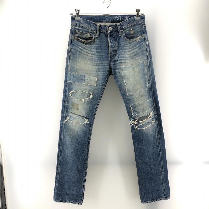 【中古】HYSTERIC GLAMOUR ダメージ加工 ストレートデニム 0263AP13 サイズ29　ヒステリックグラマー[240024437006]